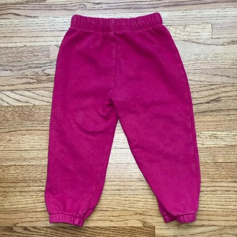 Baby Gap Toddler Joggers 2T Magenta Pink Floral Logo Elastic Waist